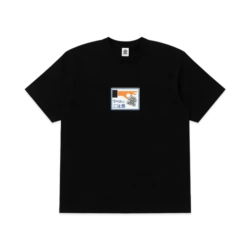 Black Eye Patch Label Caution Tee "Black"
