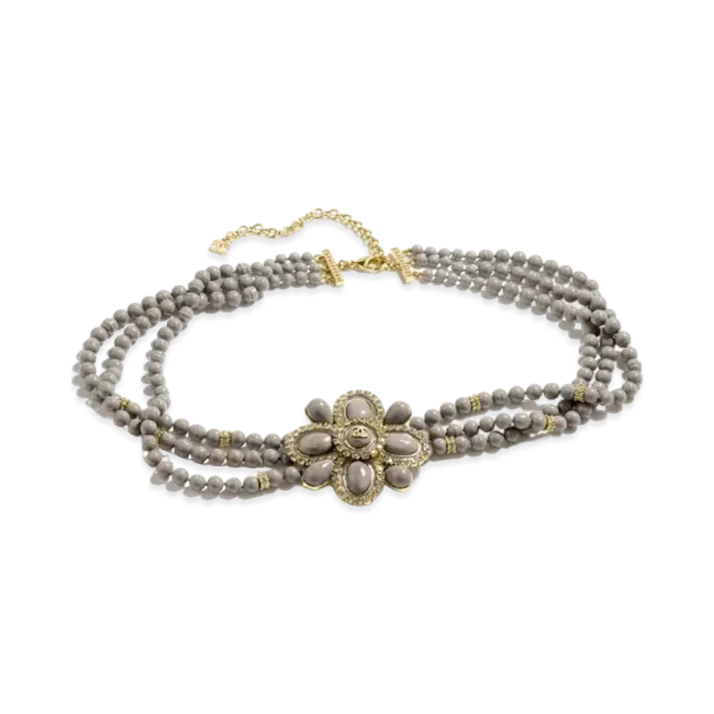 CHANEL Chain Belt Metal, Resin, Glass Pearls & Strass "Gold/Gray/Crystal"