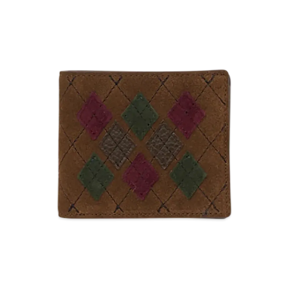 Hender Scheme Argyle Half Folded Wallet "Argyle Brown"