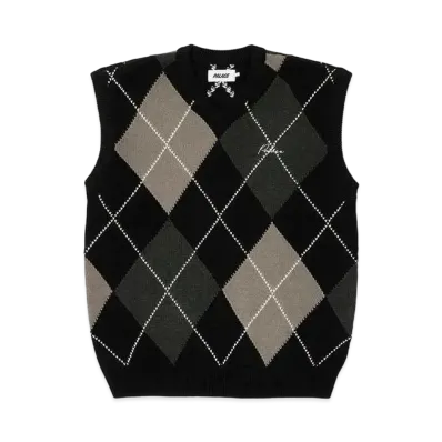 PALACE Argyle Knit Vest "Black/Grey"