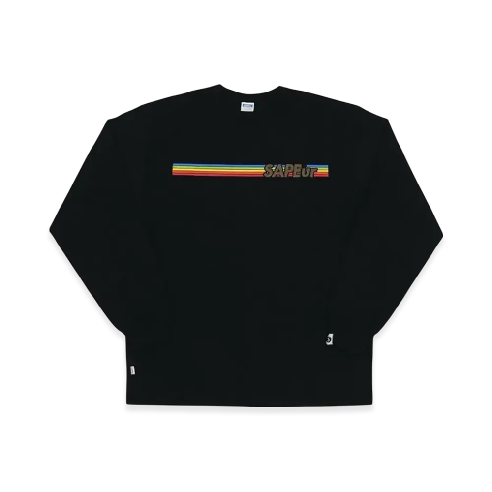 SAPEur Rainbow Logo Long Sleeve Tee "Black"