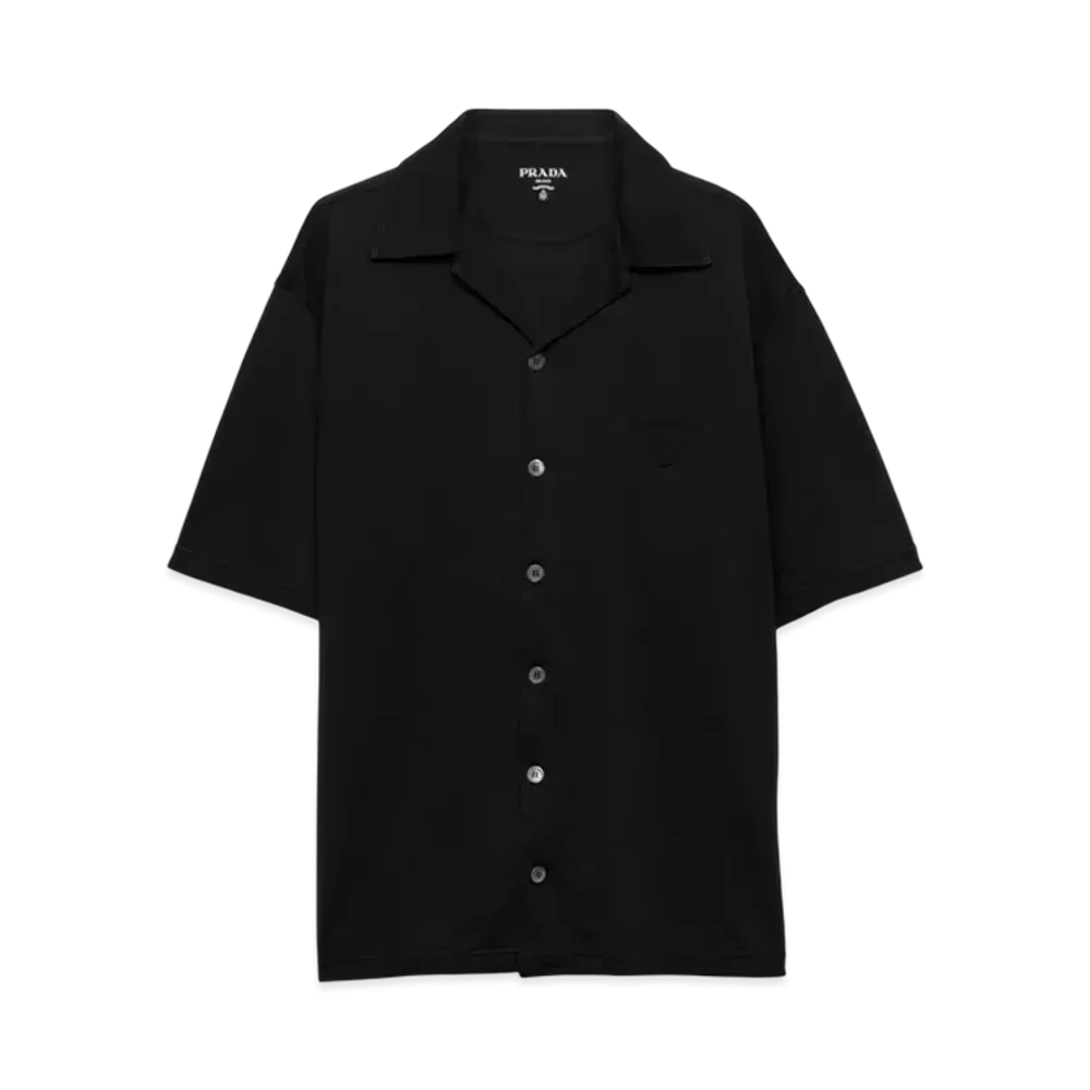 PRADA Men's Pique Shirt "Black"