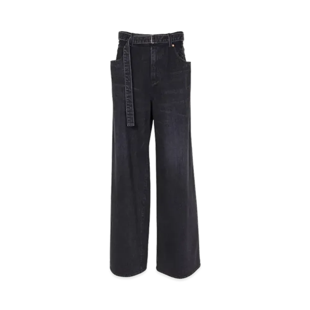sacai Wide Denim Pants "Black"
