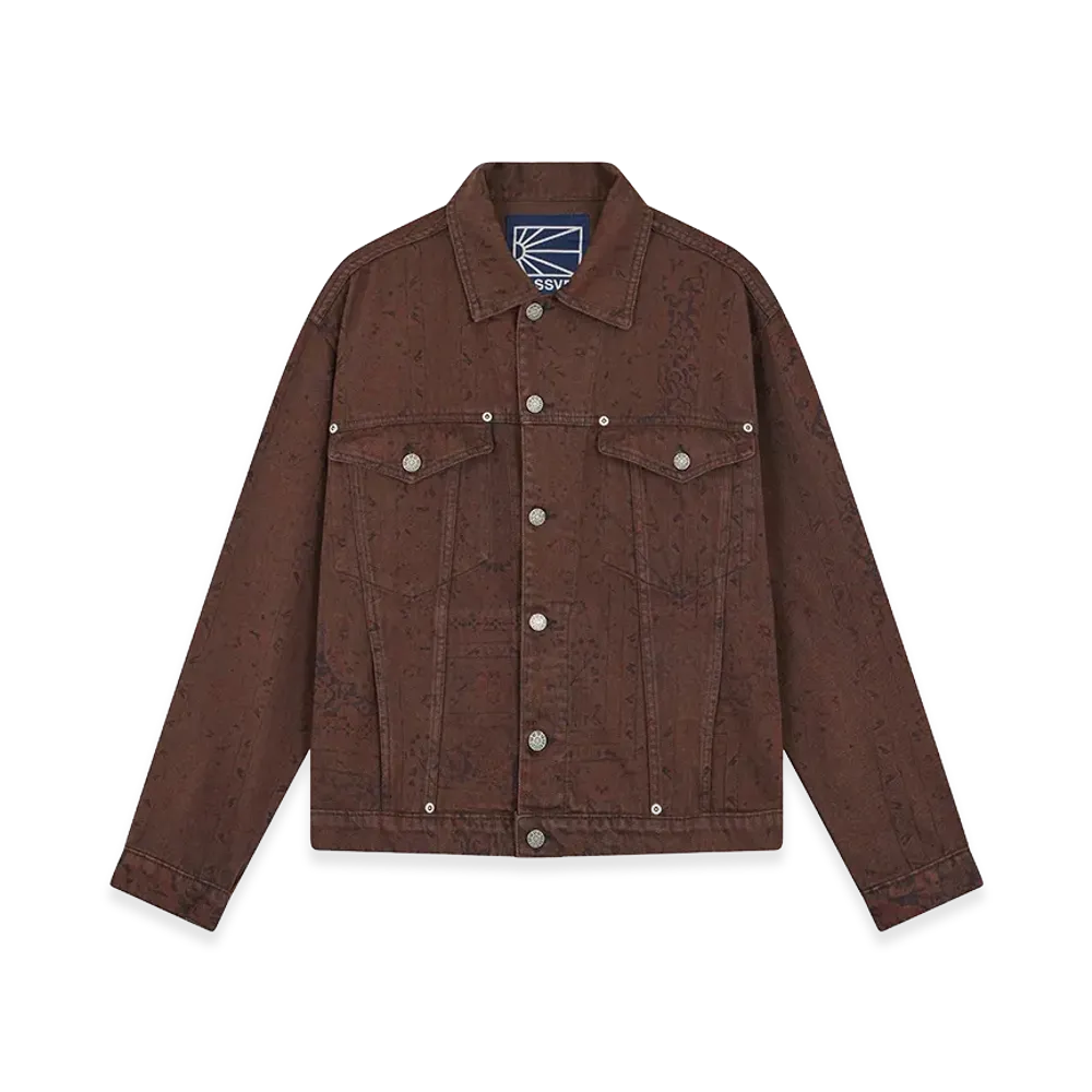 RASSVET Pigment Dyed Carpet Denim Jacket "Brown Grenit"