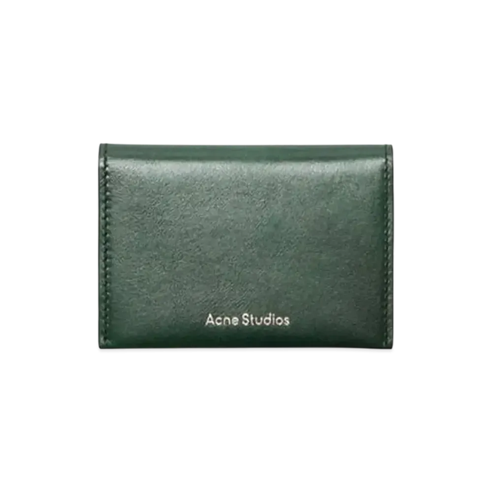 Acne Studios Foldable Leather Wallet "Olive Green"