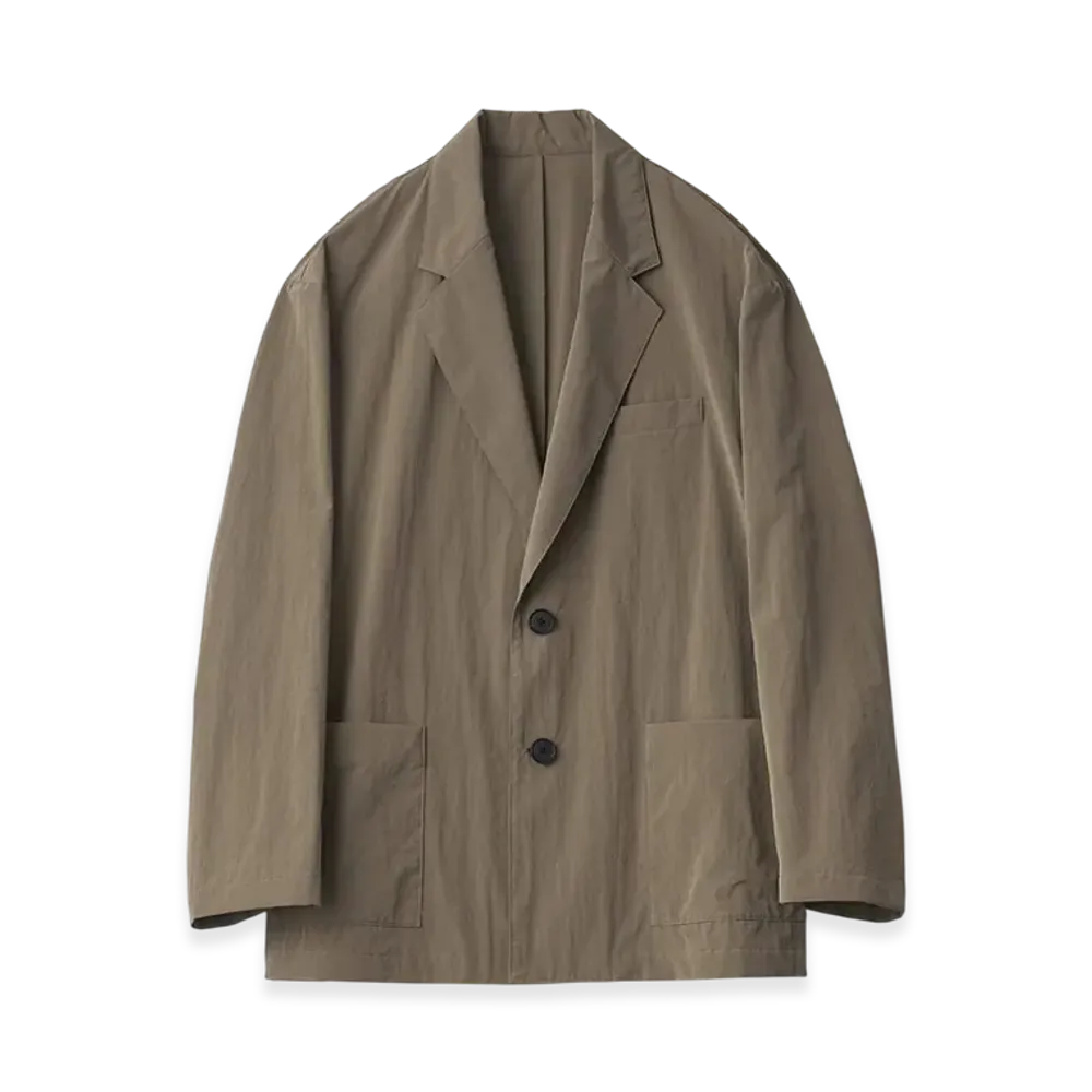 ssstein Windproof Nylon Single Breasted Jacket "Taupe"