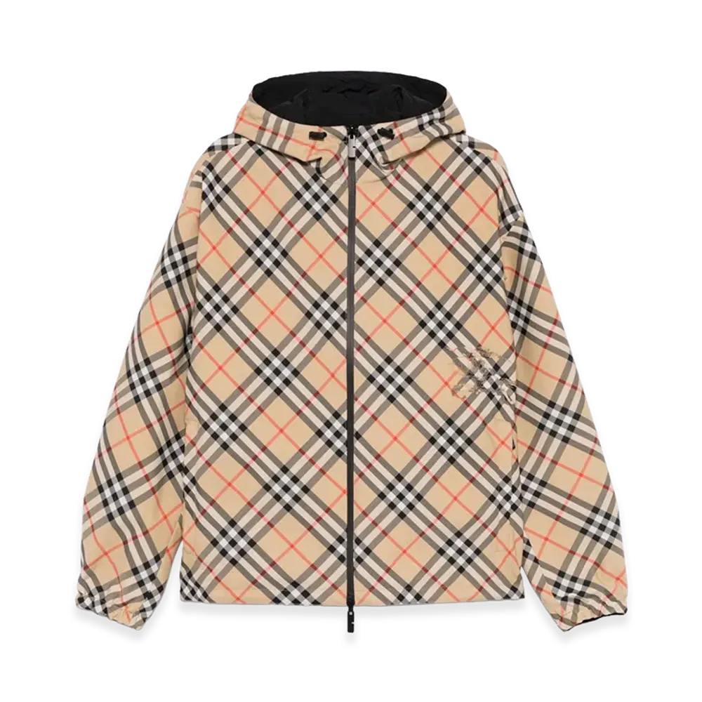 Burberry Embroidered Polyester Reversible Jacket "Checked"