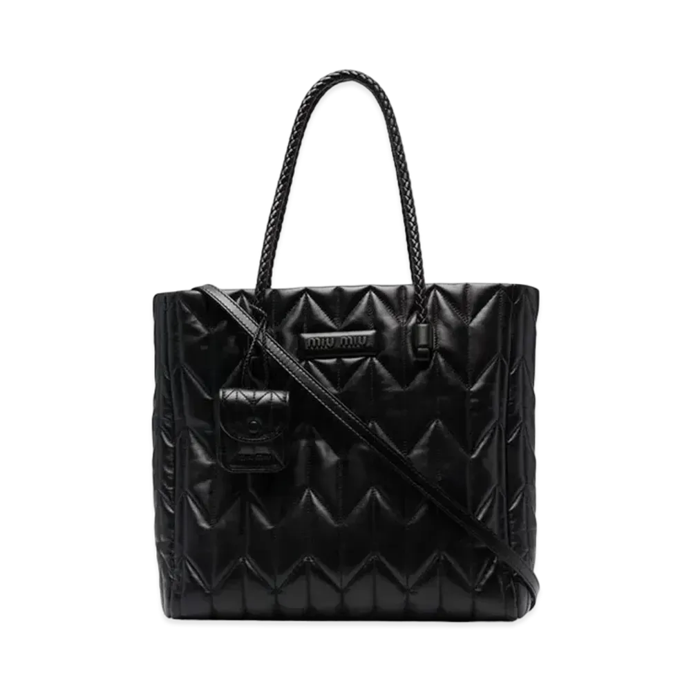 MIU MIU Nappa Leather Tote Bag "Black"