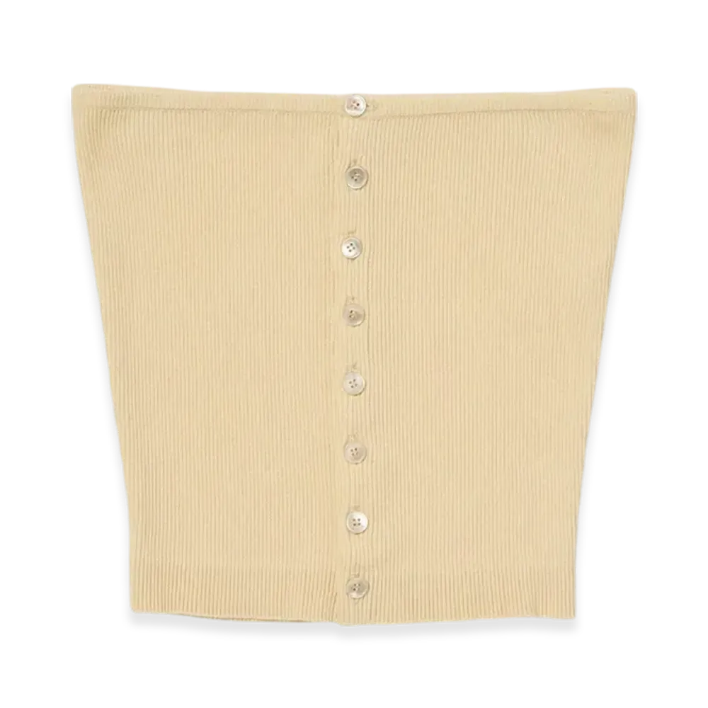 AURALEE Cotton High Gauge Rib Knit Bandeau "Yellow"