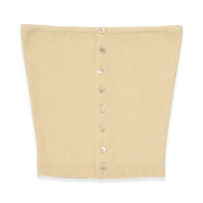AURALEE Cotton High Gauge Rib Knit Bandeau "Yellow"