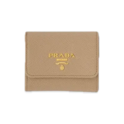 PRADA Saffiano Multicolor Wallet "Sand/Blue"