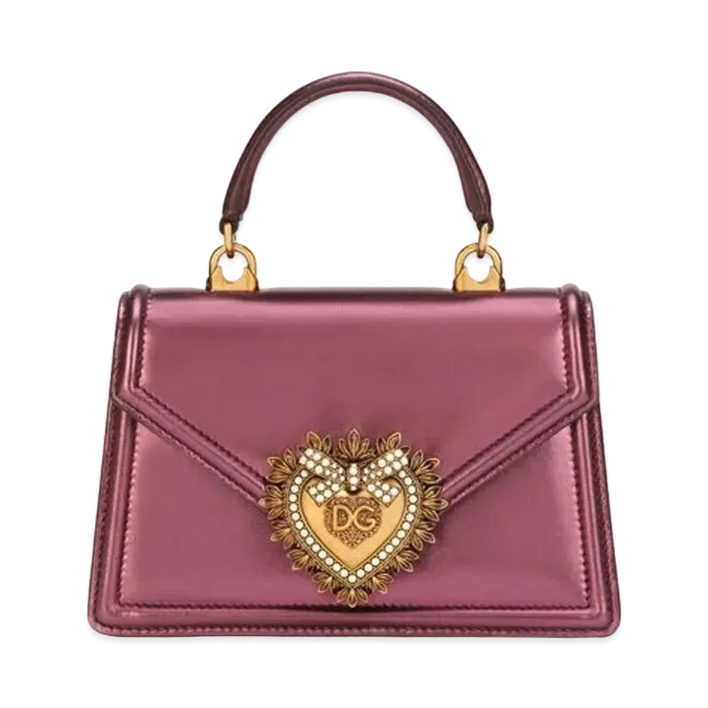 Dolce&Gabbana Devotion Bag Small Moldore Papa Leather "Violet"