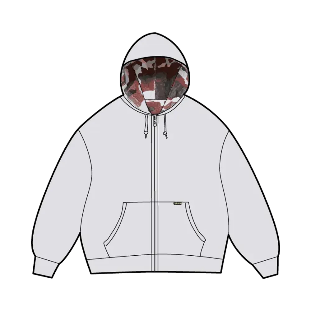 Supreme Reversible Work Zip Up Hooded Sweatshirt "Ash Grey"