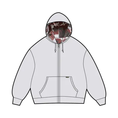 Supreme Reversible Work Zip Up Hooded Sweatshirt "Ash Grey"