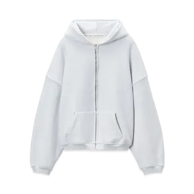 Alexander Wang Logo Embroidery Cotton Big Size Hoodie "Light Heather Gray"