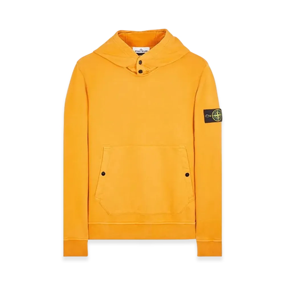 Stone Island 61720 Brushed Cotton Fleece Garment Dyed Crewneck Hooded Sweatshirt - 23FW "Rust"