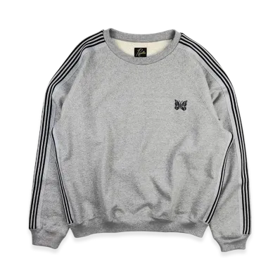 NEEDLES Track Crew Neck Shirt - Cotton Jersey "HeatherGray"