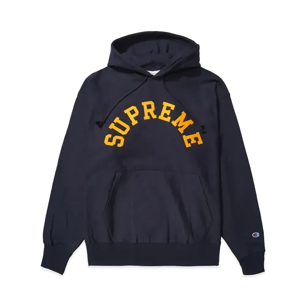 Supreme x Champion Hooded Sweatshirt "Navy"