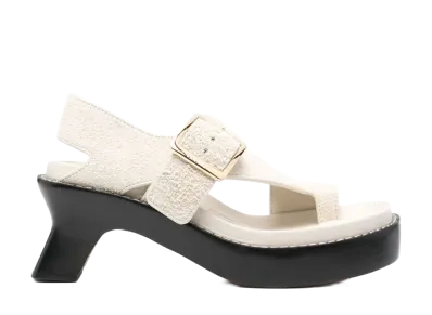 LOEWE Women's Ease Leather Sandals "Cream White"