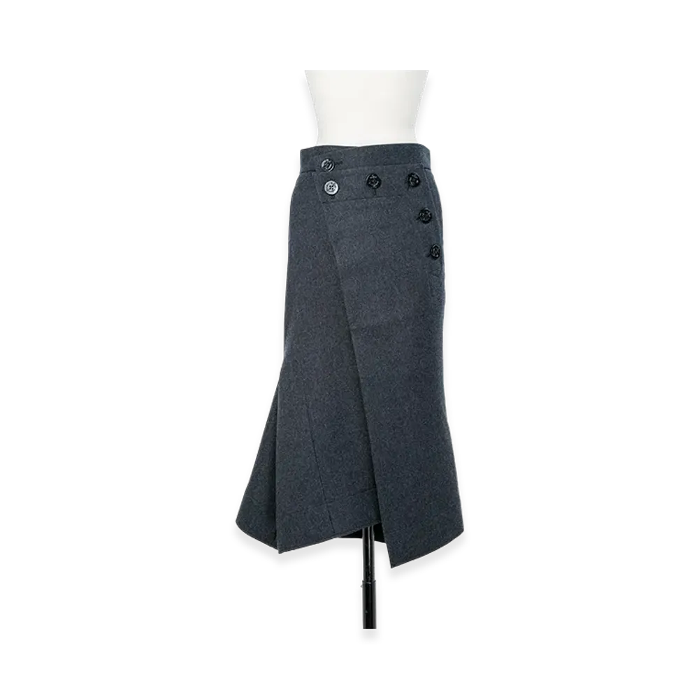 sacai Wool Melton Skirt "Charcoal Gray"