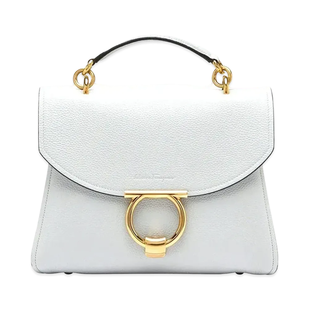 Salvatore Ferragamo Gancini Top Handle (S) "Gull Grey"
