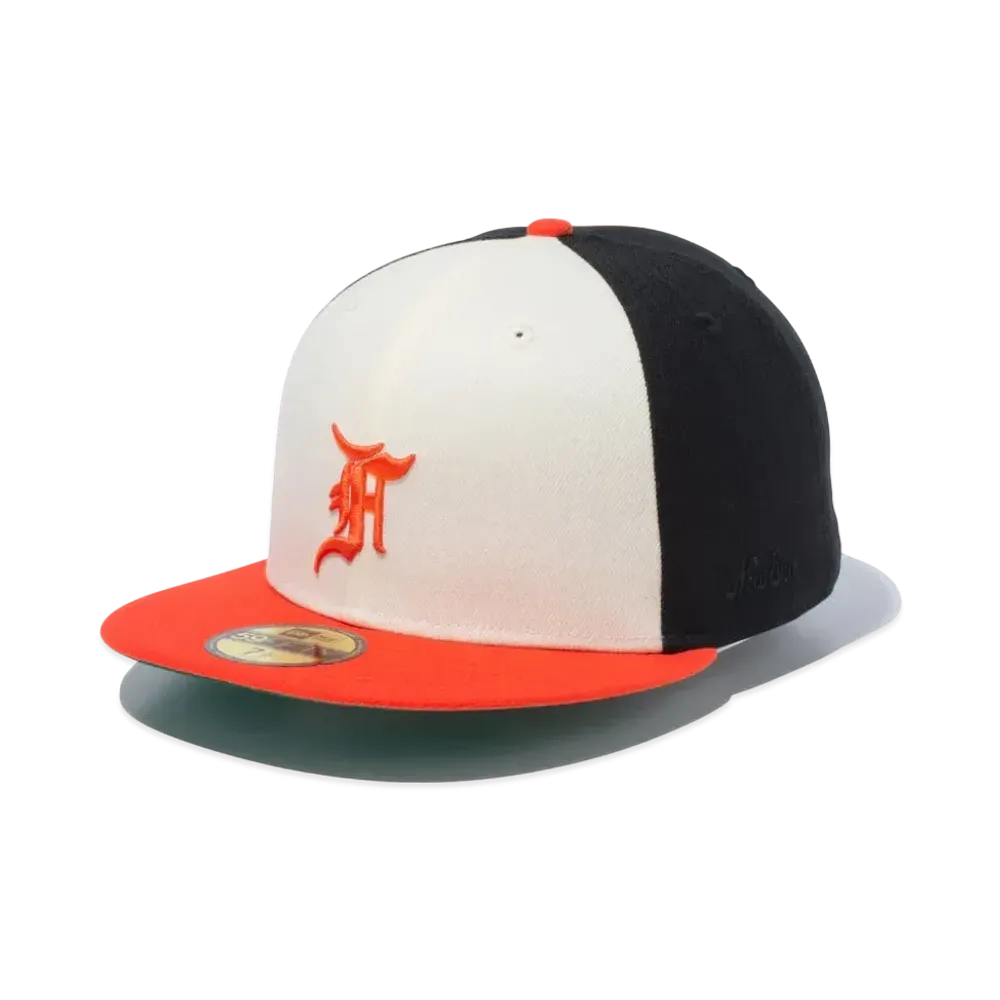 NEW ERA 59Fifty Fear of God Essentials the Classic Collection Baltimore Orioles "Chrome White/Black Orange"