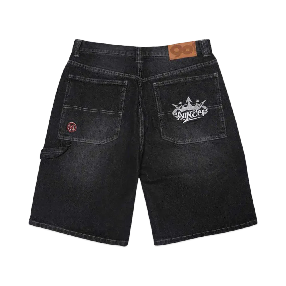 9090 King Logo Buggy Half Denim "Black "