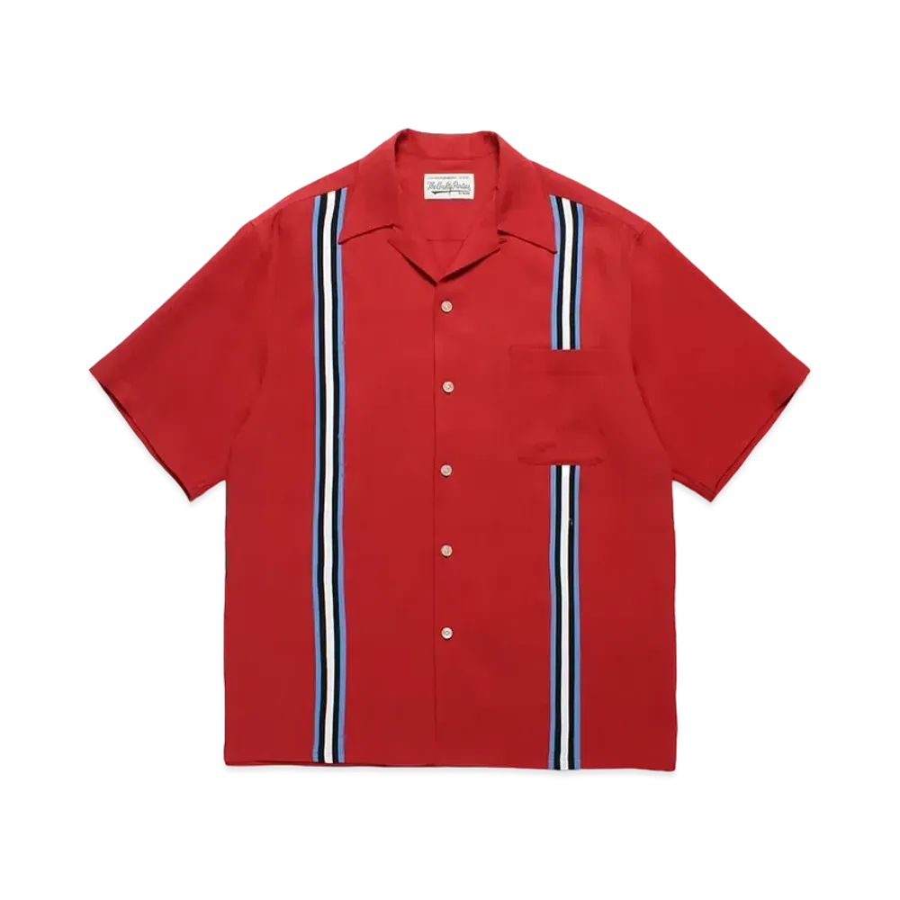 WACKO MARIA Switching 50's Open Collar Shirt "Red"