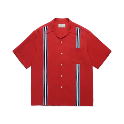 WACKO MARIA Switching 50's Open Collar Shirt "Red"