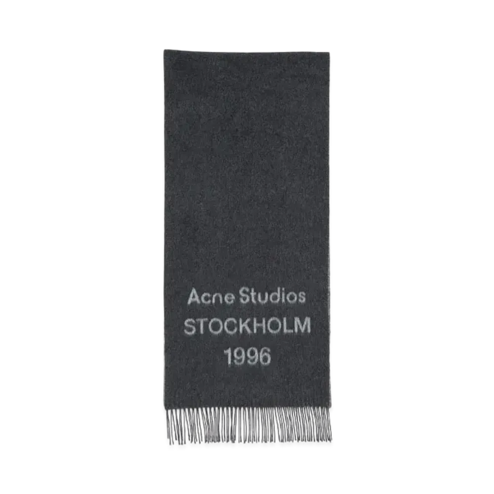 Acne Studios Logo Wool Scarf "Black/White"