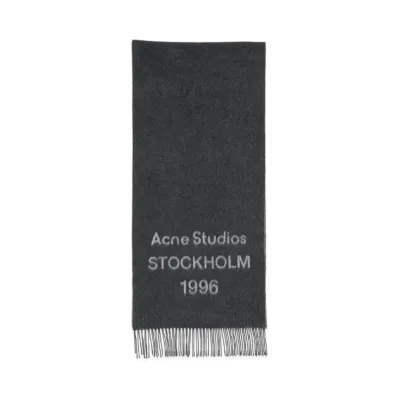 Acne Studios Logo Wool Scarf "Black/White"