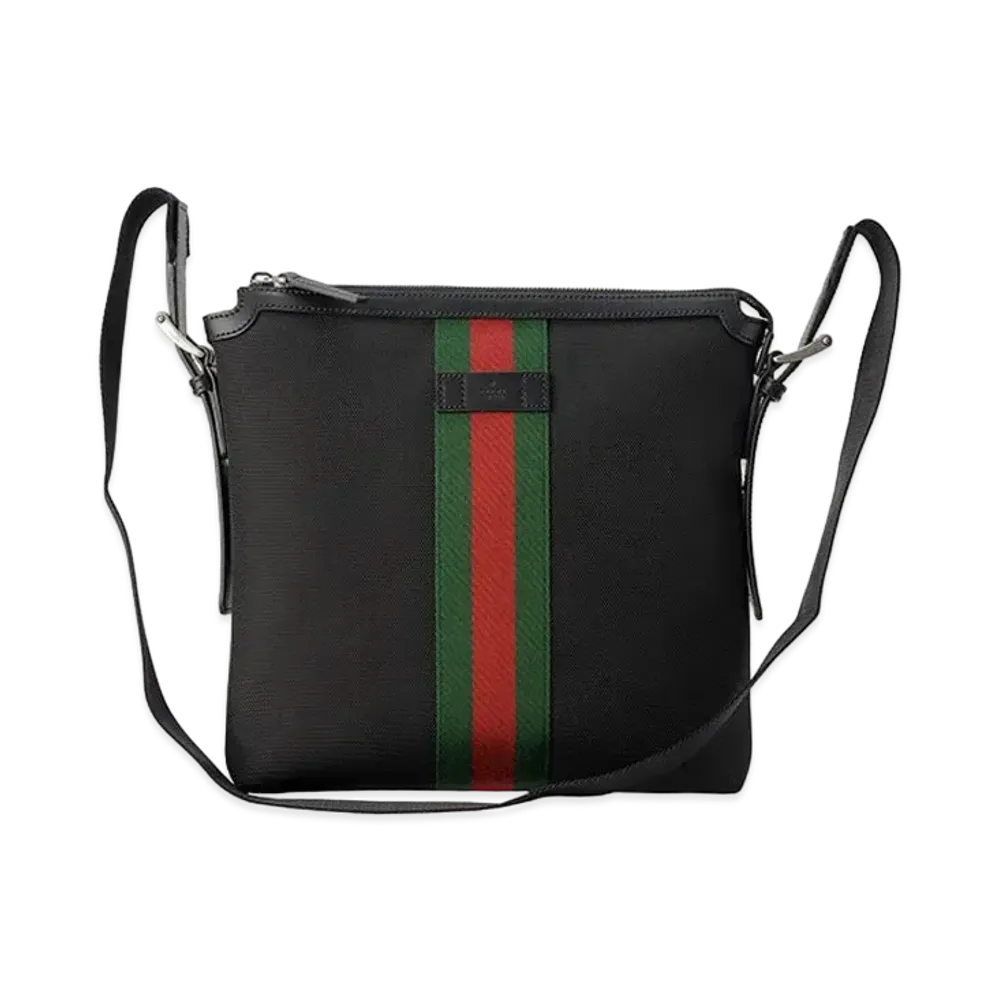 GUCCI Messenger Bag Web Stripe Nylon "Black"