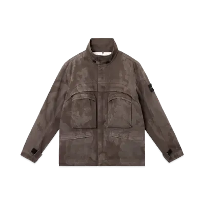 Stone Island 4100022 Raso Gommato 3L Laser Camo "Military Green"