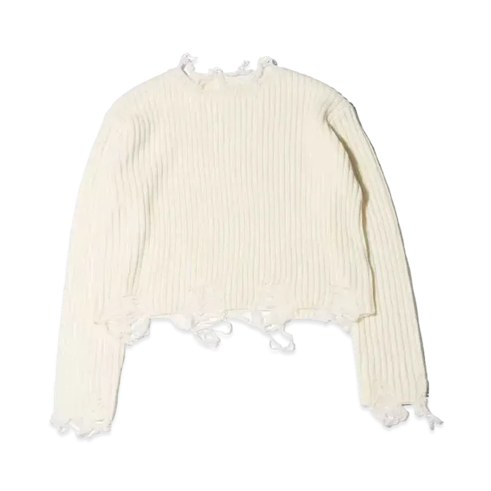 atmos pink Tantake Damage Knit Pullover "White"