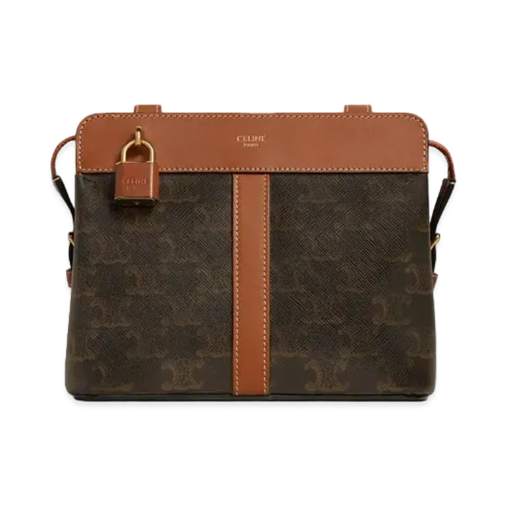CELINE Teen Cabas de France in Triomphe Canvas and Calfskin "Tan"