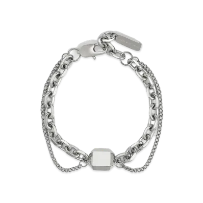 CHARLES & KEITH Kizia Double Chain Link Bracelet "Silver"