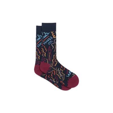 Paul Smith Chicory Leaves Casual Socks "Navy"