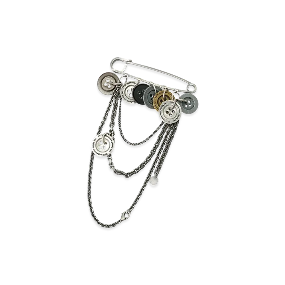 S'YTE Brass Multi-Button Brooch "Silver"