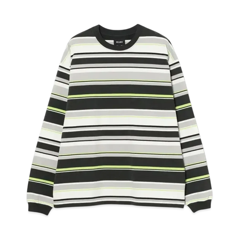 BEAMS Multi-Border Long-Sleeve Tee "Navy"