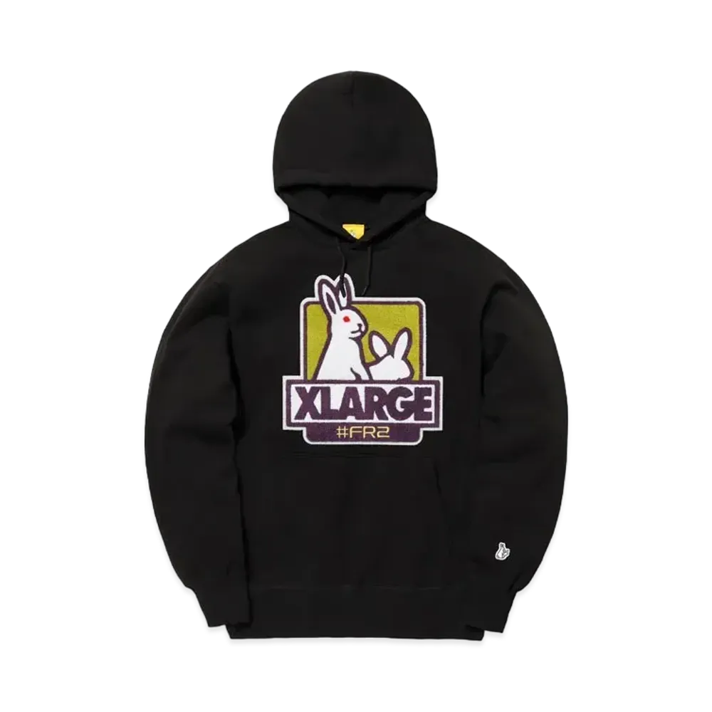 XLARGE x FR2 BOX LOGO SWEAT HOODIE "Black"