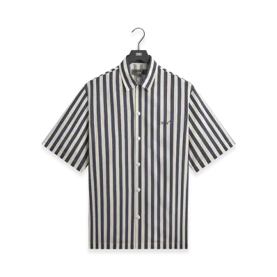 Kith Striped Thompson Camp Collar Shirt "Nocturnal"