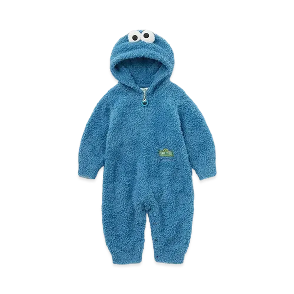 GELATO PIQUE x Sesame Street Baby Cookie Monster Rompers "Blue"