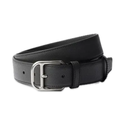 PRADA Saffiano Leather Belt "Dark Gray"