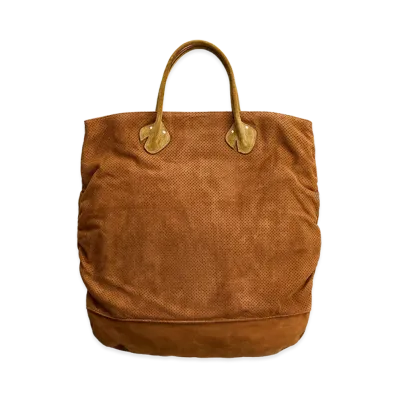 NICENESS L.Aphex Hair Sheep Leather NN Shirring Bag "Cognac"