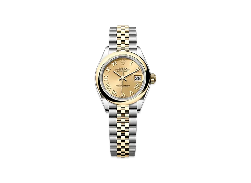 ROLEX Lady-Datejust 28mm Oystersteel & Yellow Gold 279163 "Champagne-colour"
