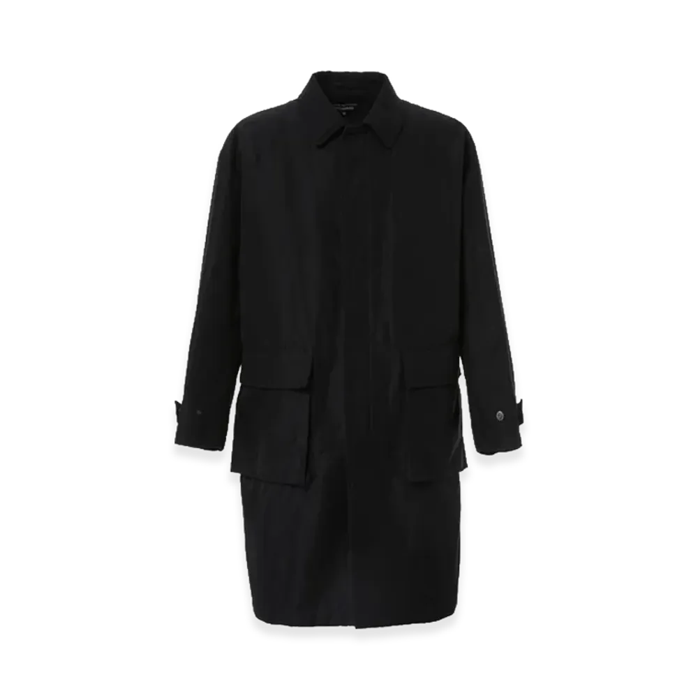 COMME des GARCONS HOMME Cotton Linen Balmacaan Coat "Navy"