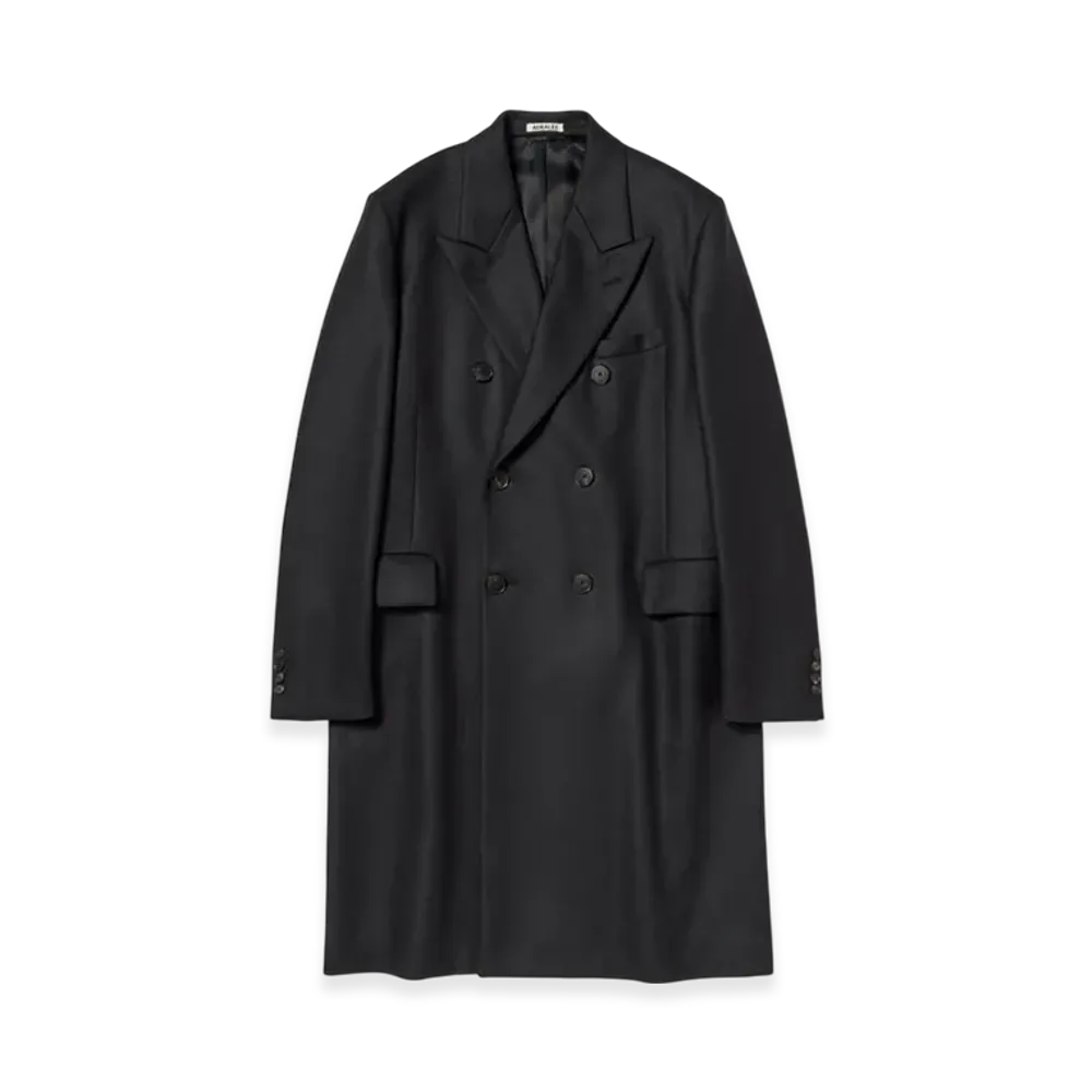 AURALEE Light Melton Chesterfield Coat "Dark Charcoal"