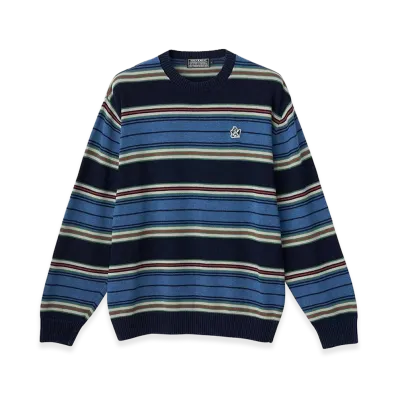 HYSTERIC GLAMOUR Guitar Girl Patch Sweater "Dark Indigo Blue"
