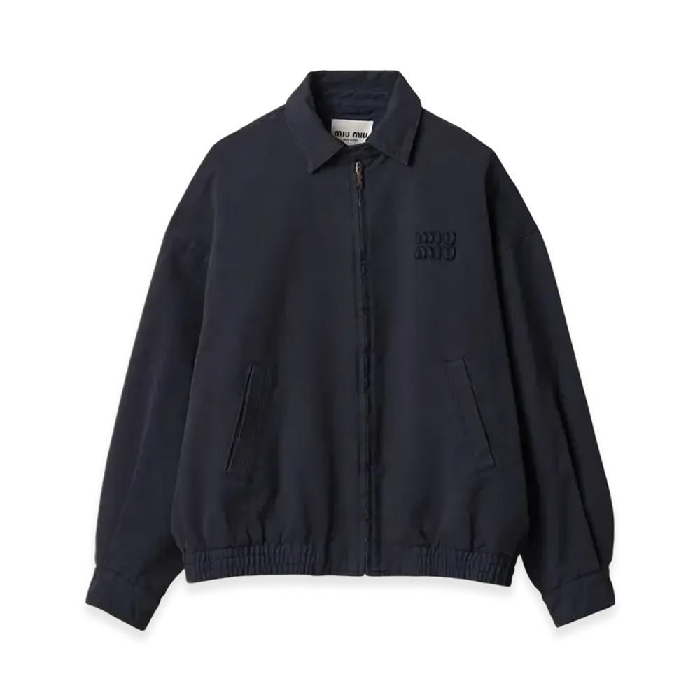 MIU MIU Gabardine Blouson Jacket "Blue"