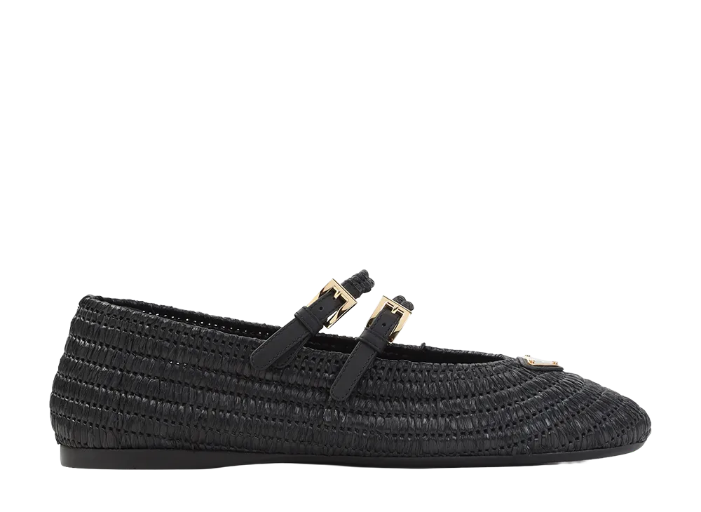 PRADA Women's Crochet Ballerinas "Black"